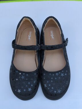 Cat & Jack Black Flats Shimmery Stars Size 4